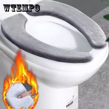 Утолщенный большой французский бархатный коврик для унитаза, мягкая шайба, универсальная водонепроницаемая наклейка на четыре сезона 1 pair