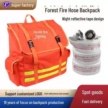 Утолщенный брезентовый пожарный рюкзак: Большая вместимость, спасательная и многофункциональная альпинистская сумка оранжевый