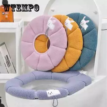 Утолщенный бытовой туалет Подушка Плюшевый унитаз Сиденье Коврик Туалет Кольцо Подушка Туалет Сиденье Подушка Теплый Чехол для туалета