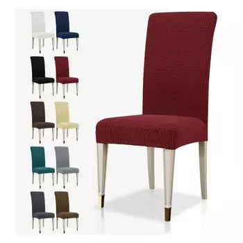 Утолщенный цельный флисовый эластичный чехол на стул, бытовой чехол на стул, чехол на стул для отеля, чехол на табурет, чехол на стул, однотонный чехол на стул Hair pulling universal high-back chair cover бордовый