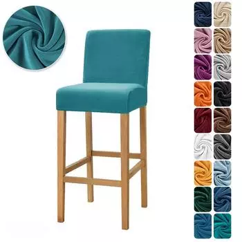 Утолщенный чехол для барного стула Silver Fox Velvet бархатная ткань эластичный чехол для стула для бара в отеле и клубе 20*18*2cm темно-синий