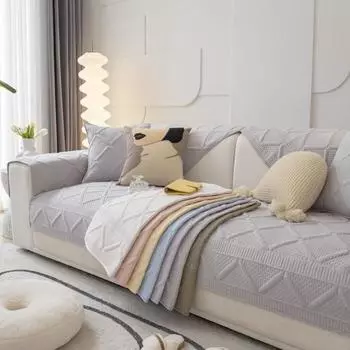 Утолщенный чехол для дивана из чистого хлопка для гостиной, нескользящая подушка для дивана в ромбовидную клетку, L-образный коврик для дивана, подушка для сиденья, современный дом 70x70cm 1pcs