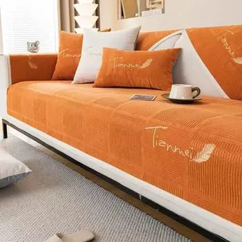 Утолщенный чехол для дивана из синели, Нескользящий пылезащитный коврик для диванной подушки для гостиной, сплошной цвет, диванное полотенце, домашний декор для дивана A 70x70cm 1pc