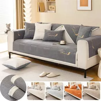 Утолщенный чехол для дивана из синели, Нескользящий пылезащитный коврик для диванной подушки для гостиной, сплошной цвет, диванное полотенце, домашний декор для дивана A 70x70