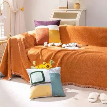 Утолщенный чехол для дивана из синели с кисточками, чехлы против царапин, защита для мебели, покрывало, диванное полотенце, полное покрывало, одеяло 90x180CM S