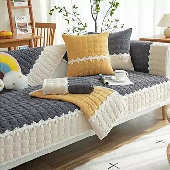 Утолщенный чехол для дивана, нескользящий чехол для дивана, кресло, полотенце, защита для мебели 45x45cm 1pc темно-серого