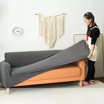 Утолщенный чехол для дивана, универсальный эластичный тканевый чехол для дивана, полный чехол, подлокотник Four Seasons, подушка для дивана, простая и универсальная S розовый