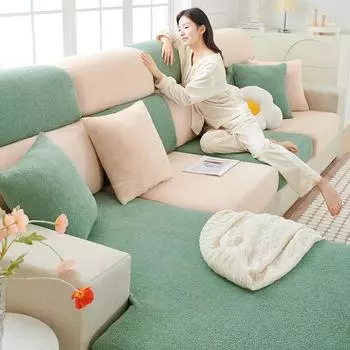 Утолщенный чехол для дивана, универсальный чехол против кошачьих царапин, зимняя теплая спинка, подголовник, эластичный чехол для подушки, дышащий чехол для дивана S