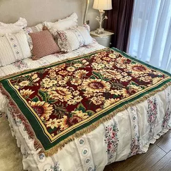 Утолщенный чехол для дивана в американском стиле кантри, европейское одеяло в стиле ретро, нескользящий ковер, чехол для дивана, полотенце для дивана, полностью покрытое 90*90
