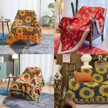 Утолщенный чехол для дивана в американском стиле кантри, европейское одеяло в стиле ретро, нескользящий ковер, чехол для дивана, полотенце для дивана, полностью покрытое 90*90