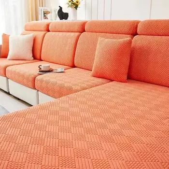 Утолщенный чехол для дивана, жаккардовый чехол для подушки сиденья дивана, чехол для дивана, эластичный регулируемый чехол для дивана, L-образный чехол для дивана, домашний декор 1PC Normal Size-1