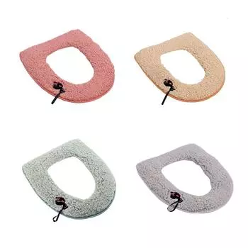 Утолщенный чехол на сиденье унитаза с вышивкой, коврик на липкой кнопке, крышка тумбочки, аксессуары, мягкая подушка для унитаза хаки