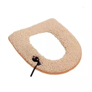 Утолщенный чехол на сиденье унитаза с вышивкой, коврик на липкой кнопке, крышка тумбочки, аксессуары, мягкая подушка для унитаза хаки