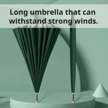 Утолщенный деловой зонт с длинной ручкой, автоматический зонт, большой мужской зонт