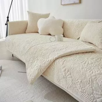 Утолщенный диван-полотенце из синели, нескользящие чехлы для диванов для гостиной, однотонный коврик для дивана, плюшевый коврик для спинки, подлокотник, полотенце, напольный ковер 1pc 45x45 pillowcase