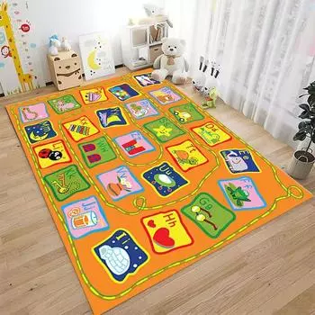 Утолщенный фланелевый ковер для гостиной, детской спальни, декоративный коврик для пола, игровой коврик с изображением мультфильмов, мягкие ковры-татами, нескользящие 40X60cm-16x24in