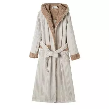 Утолщенный фланелевый парный халат, зимняя новая теплая пижама, пижама для мужчин и женщин, коралловый бархатный банный халат, домашняя пижама M