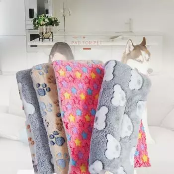 Утолщенный фланелевый теплый коврик для собак на осень и зиму, удобный и мягкий коврик для сна домашних животных, гнезда для кошек и домашних животных дома 35x27cm