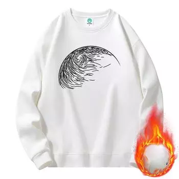 Утолщенный флисовый свитер с круглым вырезом для мужчин и женщин, свободный пуловер Tide, новый парный свитер, мужские модели на весну и осень M белый