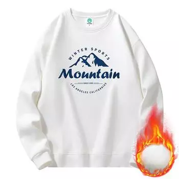 Утолщенный флисовый свитер с круглым вырезом для мужчин и женщин, трендовый свободный пуловер, универсальная повседневная куртка M белый