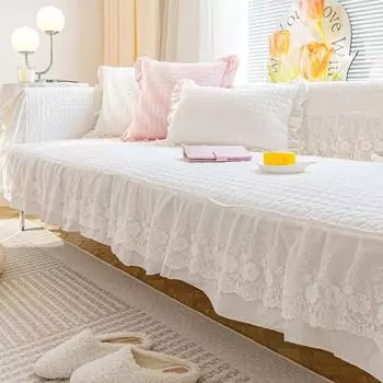 Утолщенный хлопковый чехол для дивана, подушка для дивана, полотенце, кружевная вышивка, чехол для дивана, защитный чехол для мебели в гостиной, декор A 70x70