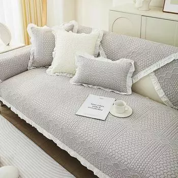 Утолщенный хлопковый чехол для дивана, универсальный нескользящий чехол для дивана, полотенце, защитные коврики для дивана, украшение для гостиной, подушка для дивана 1pc 45x45 pillowcase