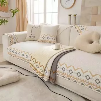 Утолщенный хлопковый чехол для дивана в скандинавском стиле для гостиной, диванная подушка с подкладкой в форме сердца, чехлы, противоскользящие универсальные коврики для дивана, полотенца, коврик для собаки A 70x70cm 1pc