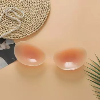 Утолщенный и большой силиконовый бюстгальтер с присборенной грудью, невидимая наклейка без бретелек, дышащее водонепроницаемое нижнее белье A