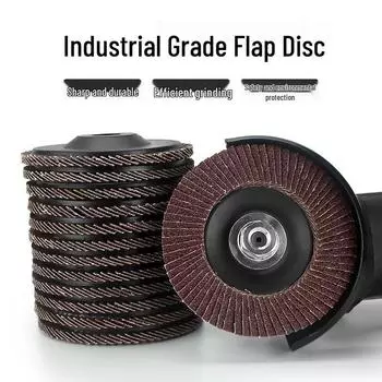 Утолщенный кальцинированный лепестковый диск 75 мм: Прочный шлифовальный круг для полировки угловой шлифмашиной, 100 грит, лепестковый круг с пластиковой крышкой 90 Plastic Cover Red Sand 60 Grit