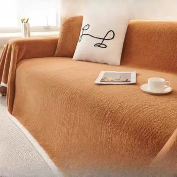 Утолщенный кашемировый чехол для дивана с кроликом, полотенце, плюшевая подушка для дивана, осенне-зимний нескользящий чехол для дивана, одеяло 180*130cm