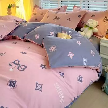 Утолщенный комплект из четырех предметов из чистого абразивного материала, односпальная и двуспальная простыня из приятного для кожи твила, пододеяльник, комплект из трех предметов для спальни, постельное белье 1.2m bed