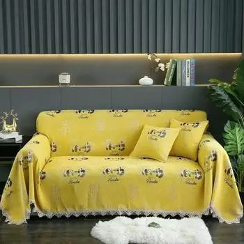 Утолщенный коврик для дивана из шенилла, универсальный противоскользящий чехол для дивана на все времена, простое полотенце для спинки, высококачественная пылезащитная ткань для полного покрытия 70x90cm