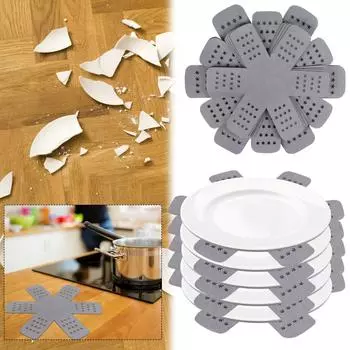 Утолщенный коврик для посуды, коврик для кастрюли, коврик для сковороды с плоским дном, креативный коврик для чашки в форме цветка, коврик для стола, коврик для кастрюли One Size серый