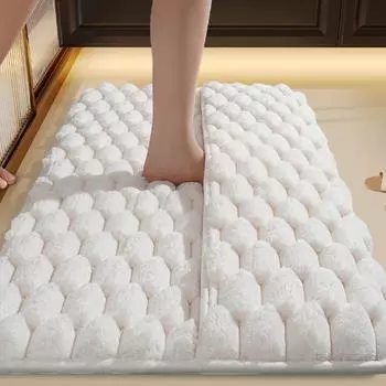 Утолщенный коврик для ванной комнаты из кашемира, нескользящие ковры для ванной, коврик для пола в ванной, коврик для двери в душевую, пена с эффектом памяти, 3D-подкладка 400mm*600mm серый