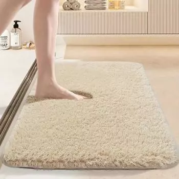 Утолщенный коврик для ванной комнаты из кашемира, нескользящие ковры для ванной, коврик для пола в ванной, коврик для двери в душевую, пена с эффектом памяти, 3D-подкладка 400mm*600mm белый