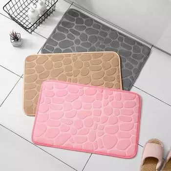 Утолщенный коврик для ванной, нескользящий коврик для пола в ванной, практичный коврик для двери в душ 40*60cm темно серый