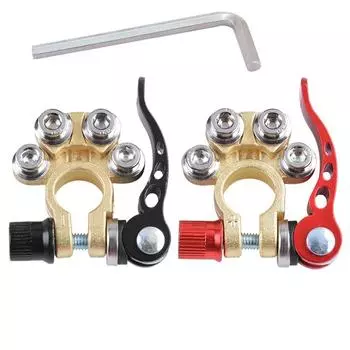 Утолщенный латунный автомобильный аккумулятор, быстроразъемный зажим, соединительный зажим, несколько интерфейсных терминалов красный/чёрный