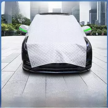 Утолщенный магнитный автомобильный снежный щиток: Защитите свой автомобиль от снега, солнца и многого другого! half snow shield 8997 серебряный