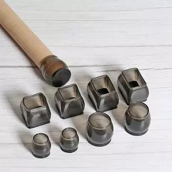 Утолщенный материал TPR, мебельные подушечки для ног, защитная крышка для пола, домашний декор, колпачки для ножек стула S-round чёрный