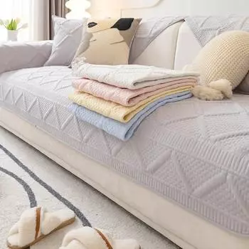 Утолщенный моющийся хлопковый чехол для дивана для гостиной, нескользящий диван-полотенце, подушка для дивана, L-образный коврик для дивана, подушка для сиденья, современный дом 70x70cm 1pc A
