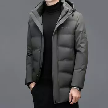 Утолщенный мужской пуховик средней и длинной длины, большой размер, мужской повседневный пуховик для папы M