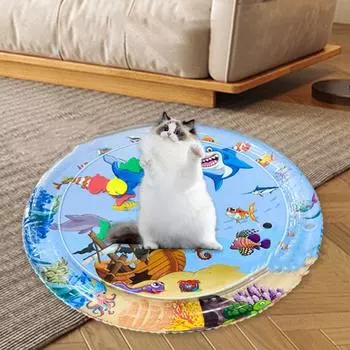 Утолщенный надувной коврик для воды для домашних животных, круглый сенсорный коврик для воды для кошек, подушка для льда для кошек и собак Style C