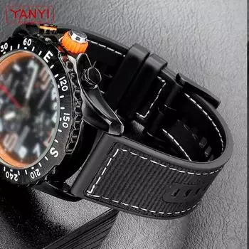 Утолщенный нейлоновый ремешок с нижней частью из силиконовой резины ремешок для часов 22 мм для sei-ko huawei timex tissot ремешок для часов мужской браслет