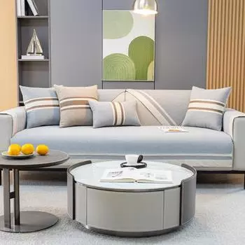 Утолщенный однотонный чехол для дивана для гостиной, нескользящий пылезащитный коврик для дивана, универсальный всесезонный простой диван, полотенце 45x45cm pillowcase зелёный