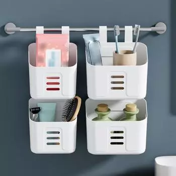 Утолщенный органайзер для хранения большой емкости, широко используемый домашний подвесной органайзер для корзин для мелочей S белый