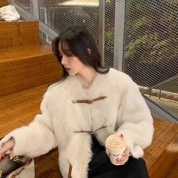 Утолщенный осенне-зимний новый тока имитация лисьего меха Интернет знаменитость молодая корейская версия меха женская зимняя короткая Mao Mao короткое пальто S бежевый