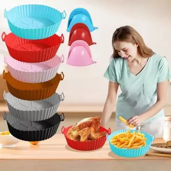 Утолщенный пищевой силиконовый коврик для фритюрницы, силиконовый складной коврик для выпечки, бытовая фритюрница, противень для выпечки square 21*16*5cm 55g, красный