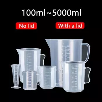 Утолщенный пластиковый мерный стакан со шкалой, большая емкость, прозрачный стакан для смешивания, лабораторный стакан, кухонный пластиковый инструмент для приготовления пищи