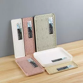 Утолщенный пластиковый поддон для слива воды, двухъярусная тарелка для фруктов, поднос для чая на открытом воздухе, кухонная посуда, поддон для слива воды, пластиковый поддон