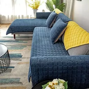 Утолщенный плюшевый чехол для дивана, европейский универсальный чехол для полотенца для дивана, нескользящий чехол для дивана, полотенце для дивана для декора гостиной 70x70cm 1pc